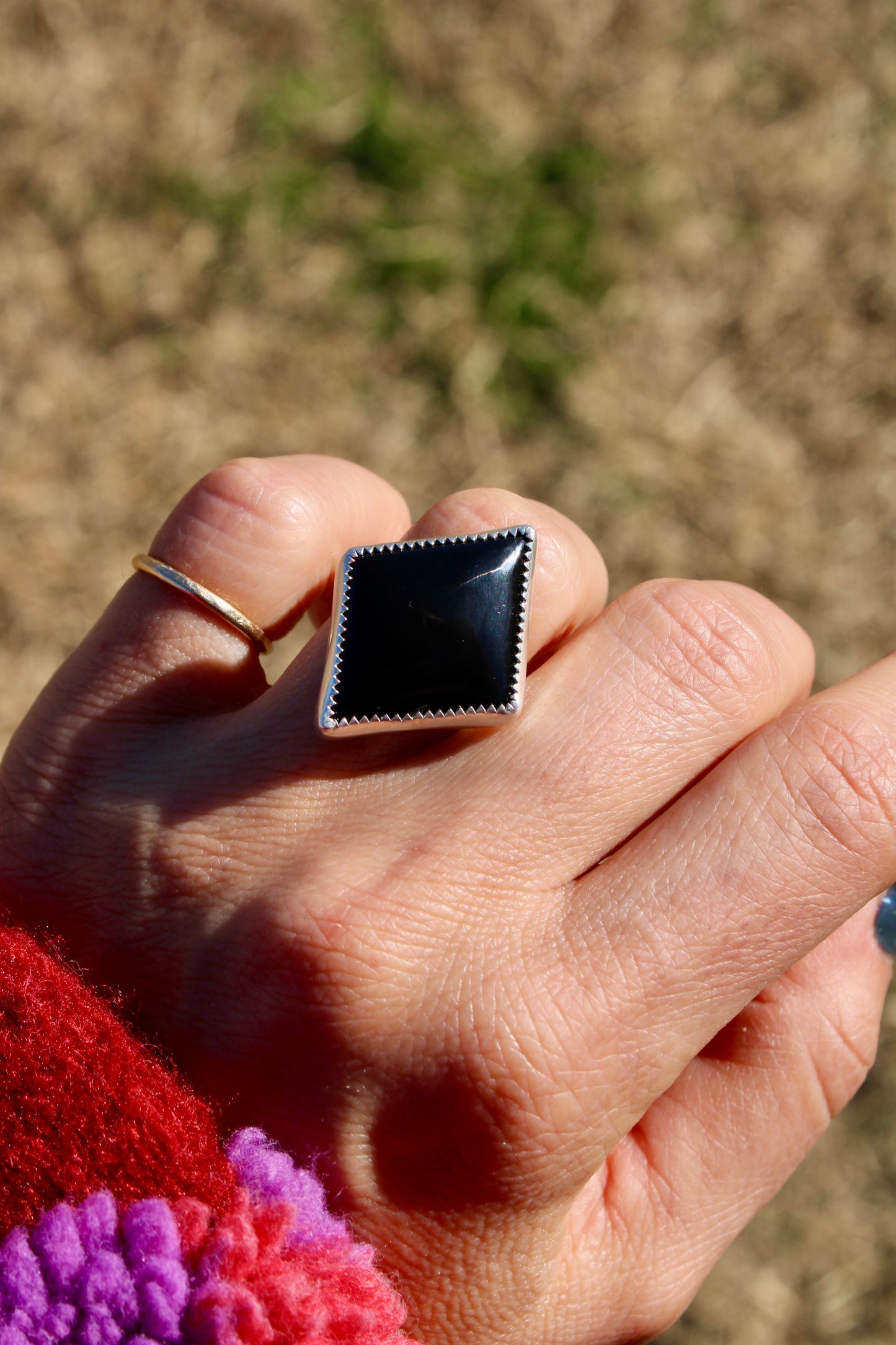 Black Onyx Ring Size 7.75