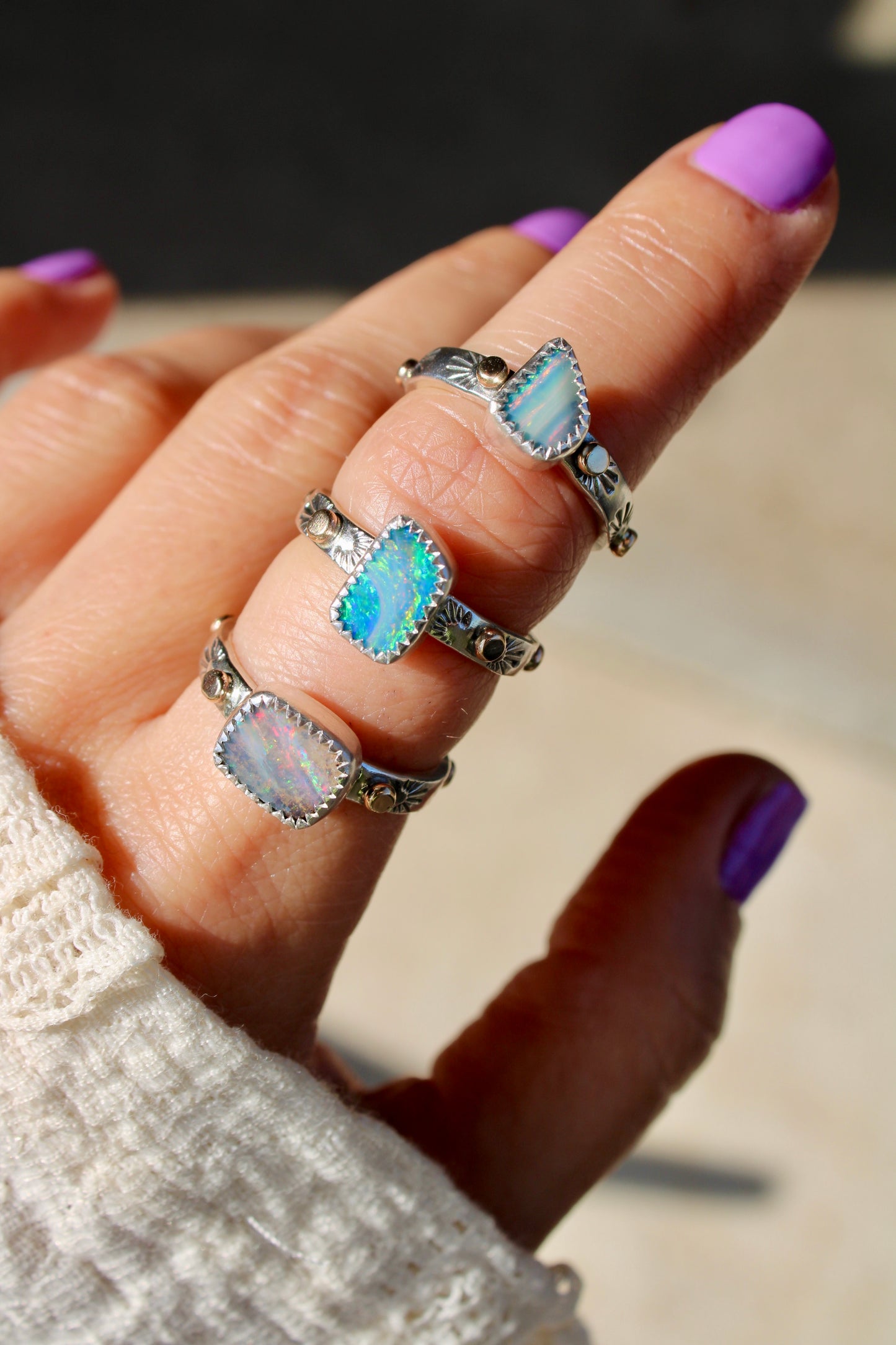 Boulder Opal Golden Path Ring Size 6.75 ( with 10k gold )