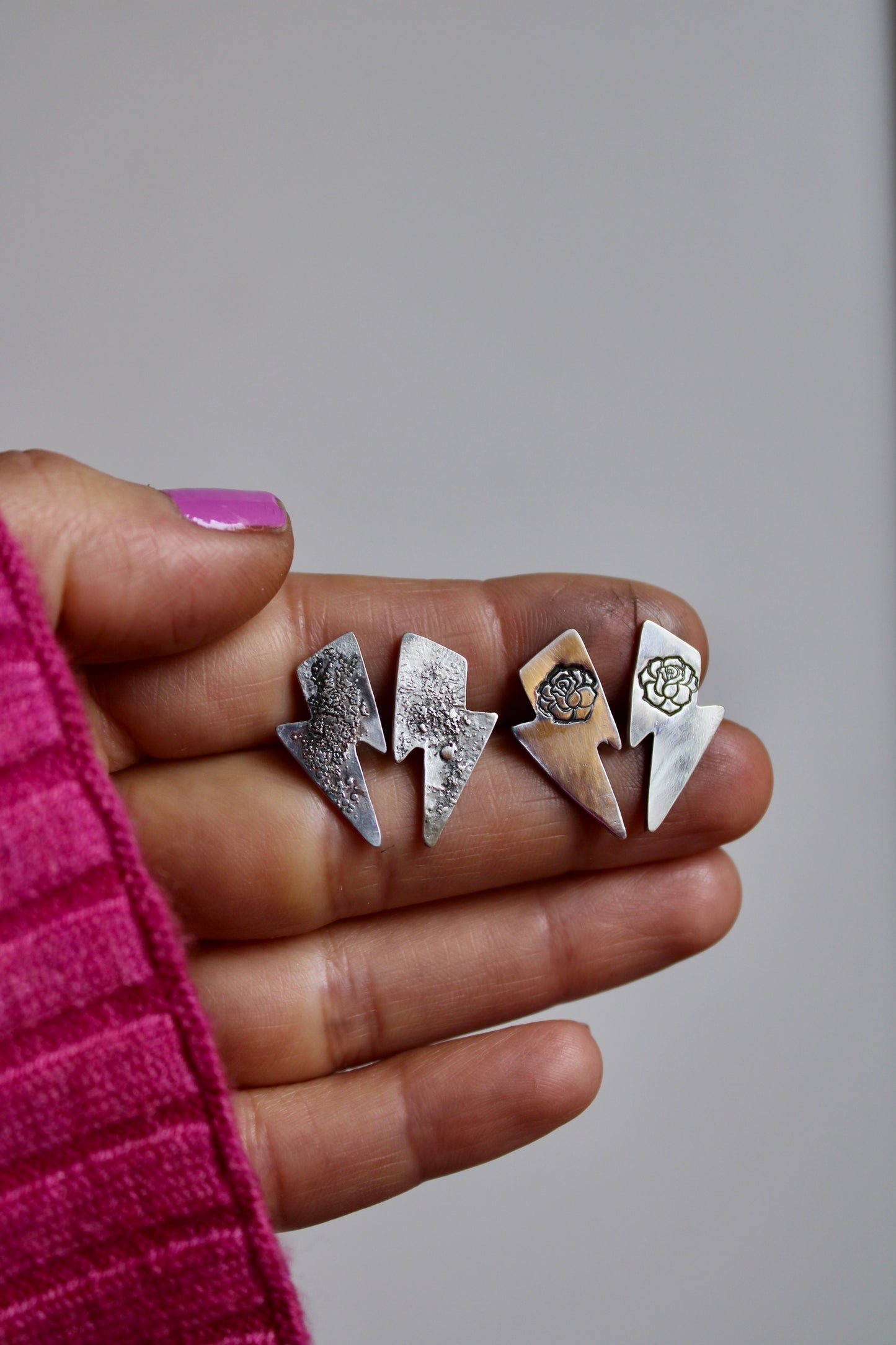 TOUGH CHICK LIGHTNING BOLT STUDS