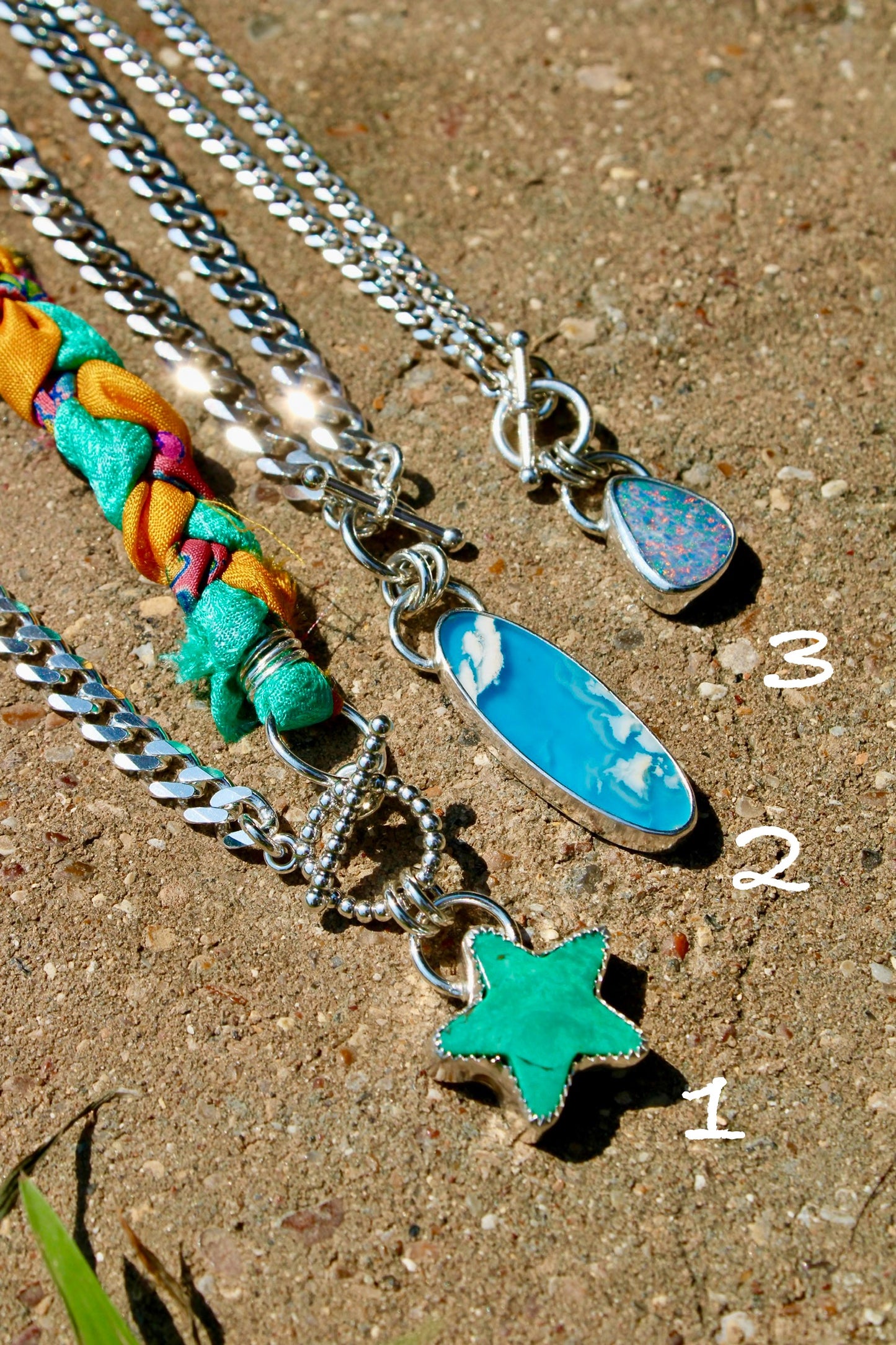 TOGGLE CLASP CURB CHAIN NECKLACES