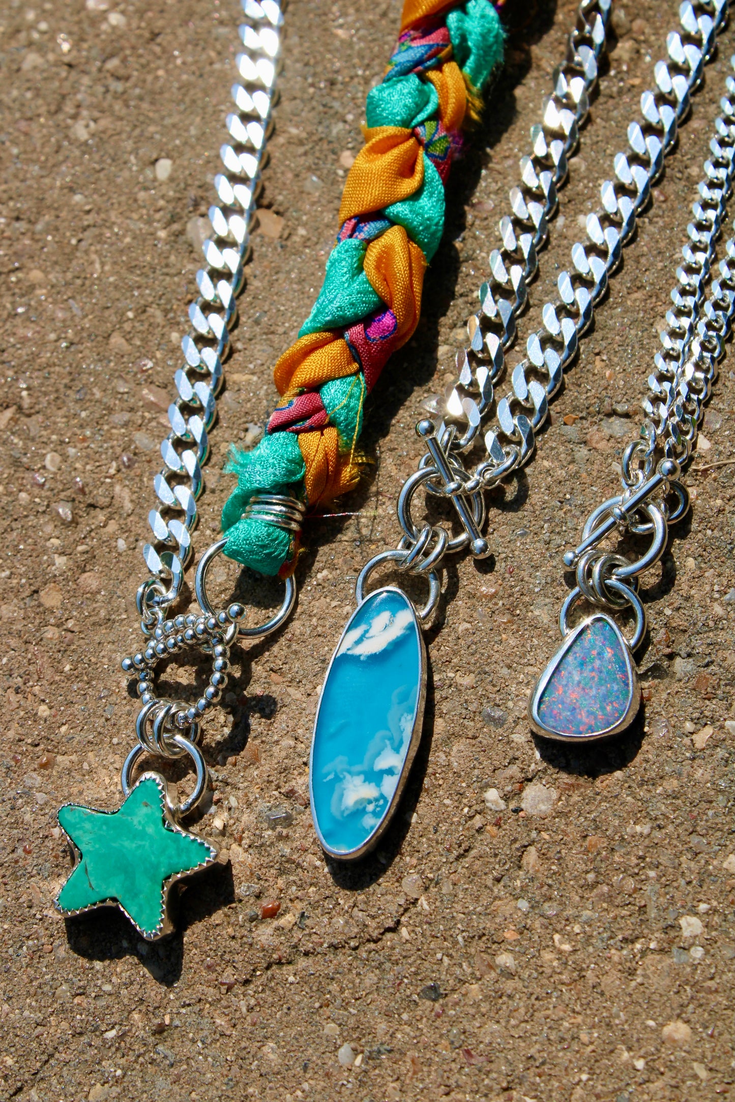 TOGGLE CLASP CURB CHAIN NECKLACES
