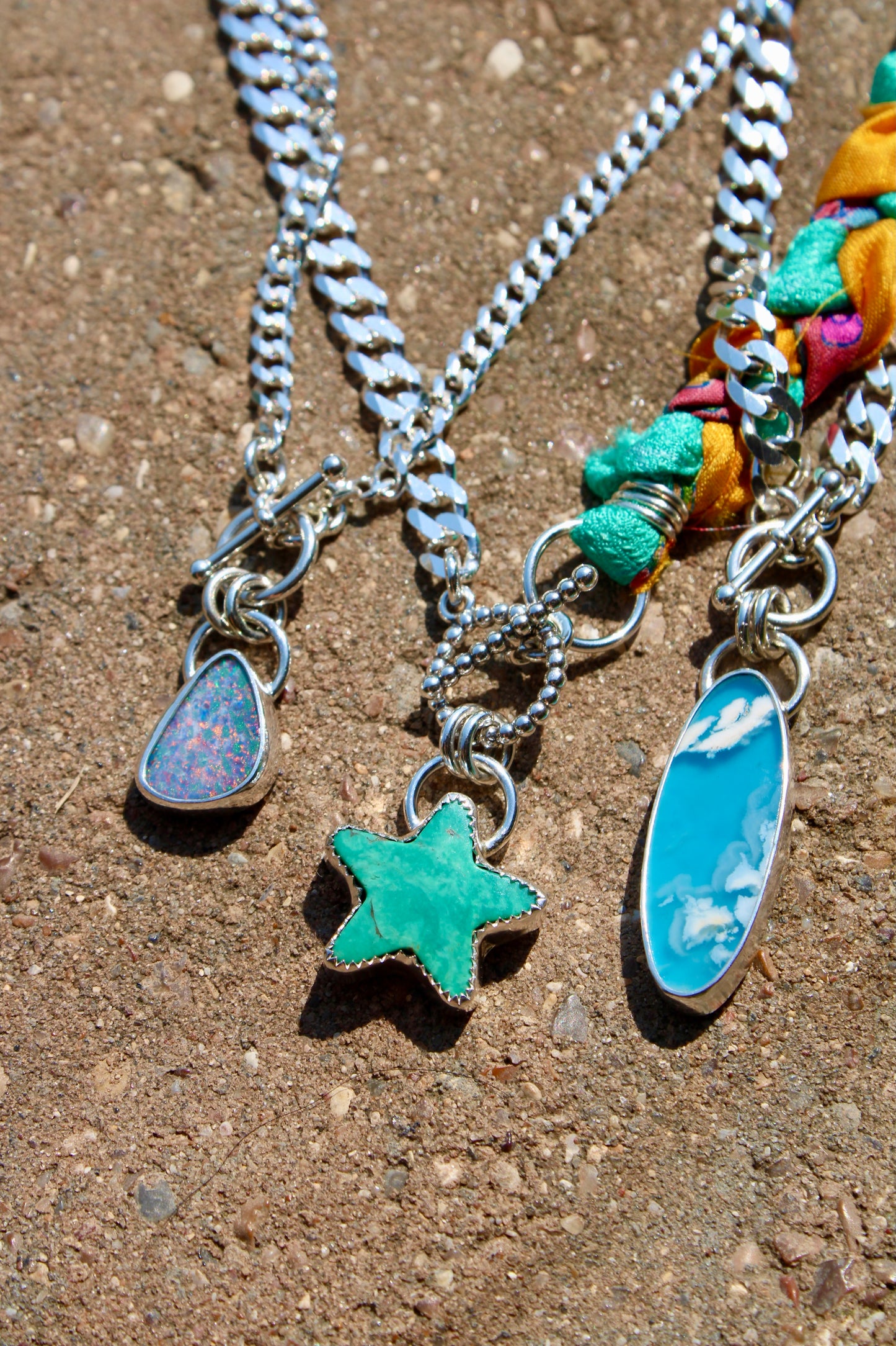 TOGGLE CLASP CURB CHAIN NECKLACES