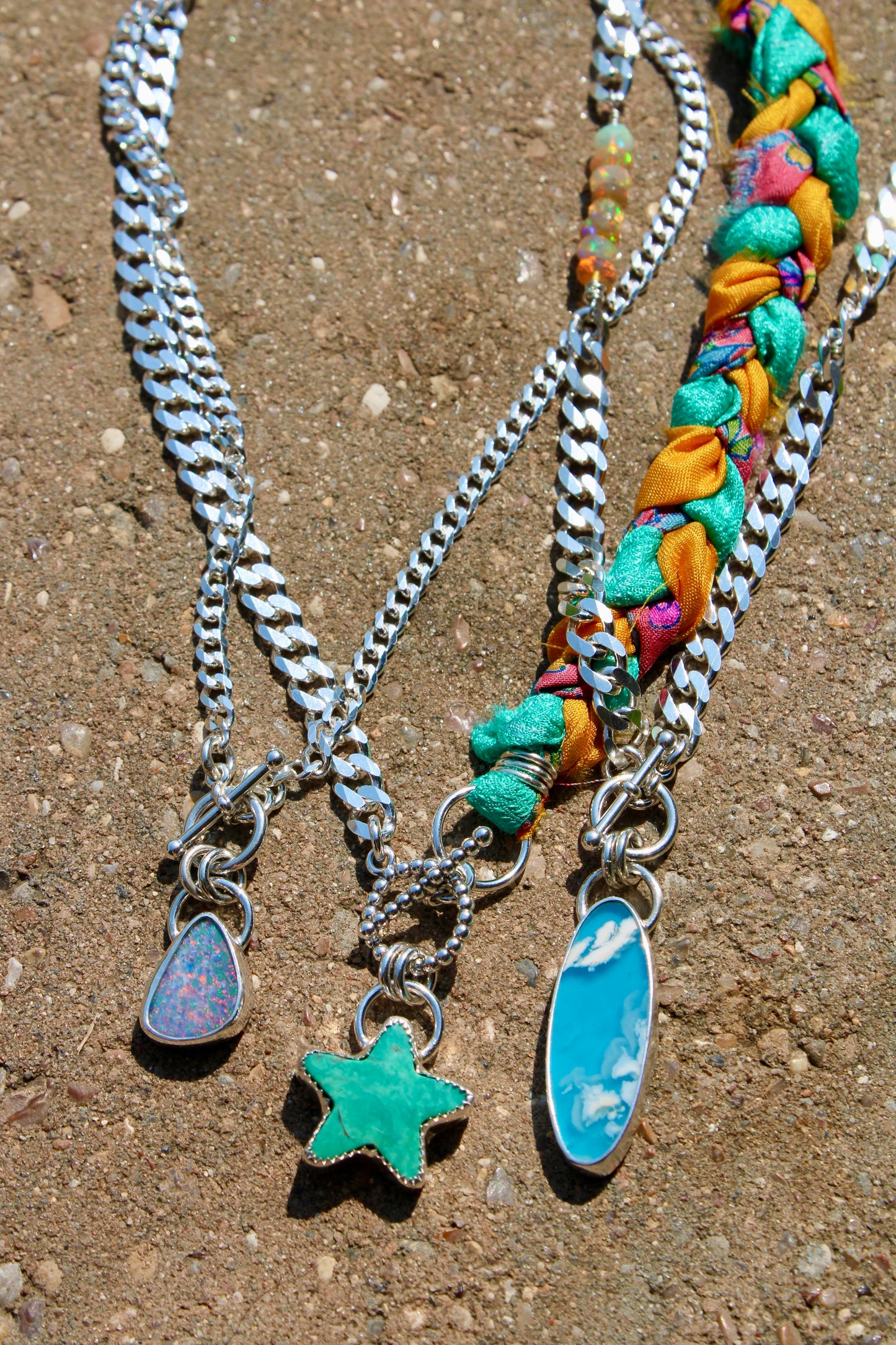 TOGGLE CLASP CURB CHAIN NECKLACES