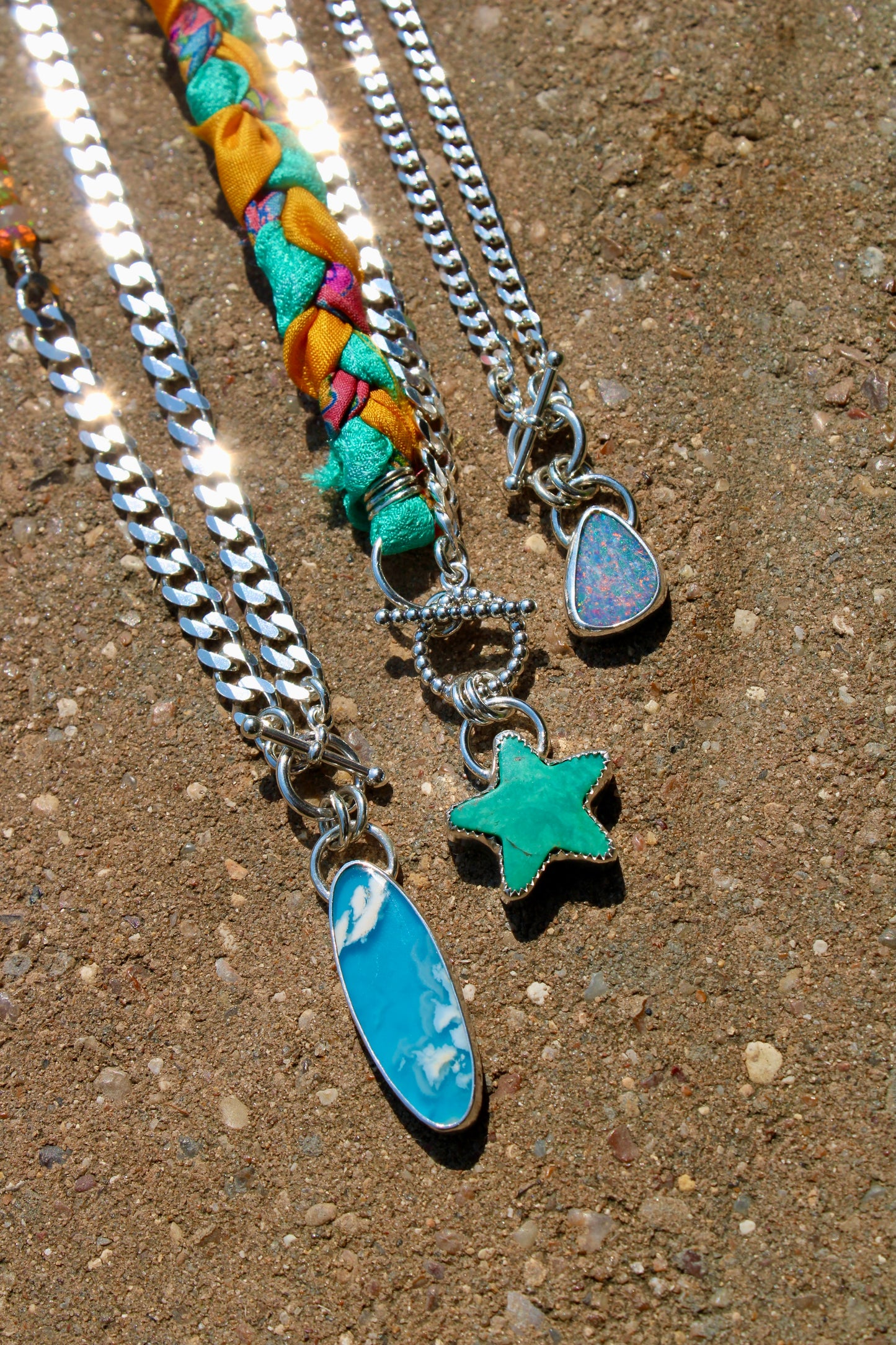 TOGGLE CLASP CURB CHAIN NECKLACES