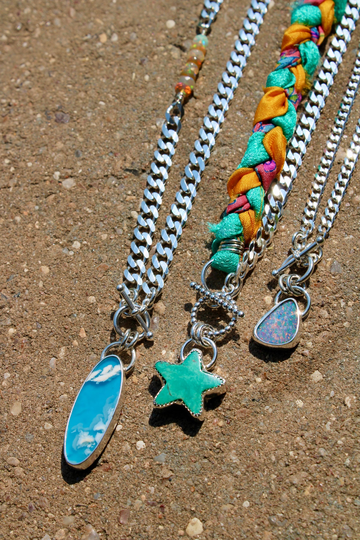 TOGGLE CLASP CURB CHAIN NECKLACES