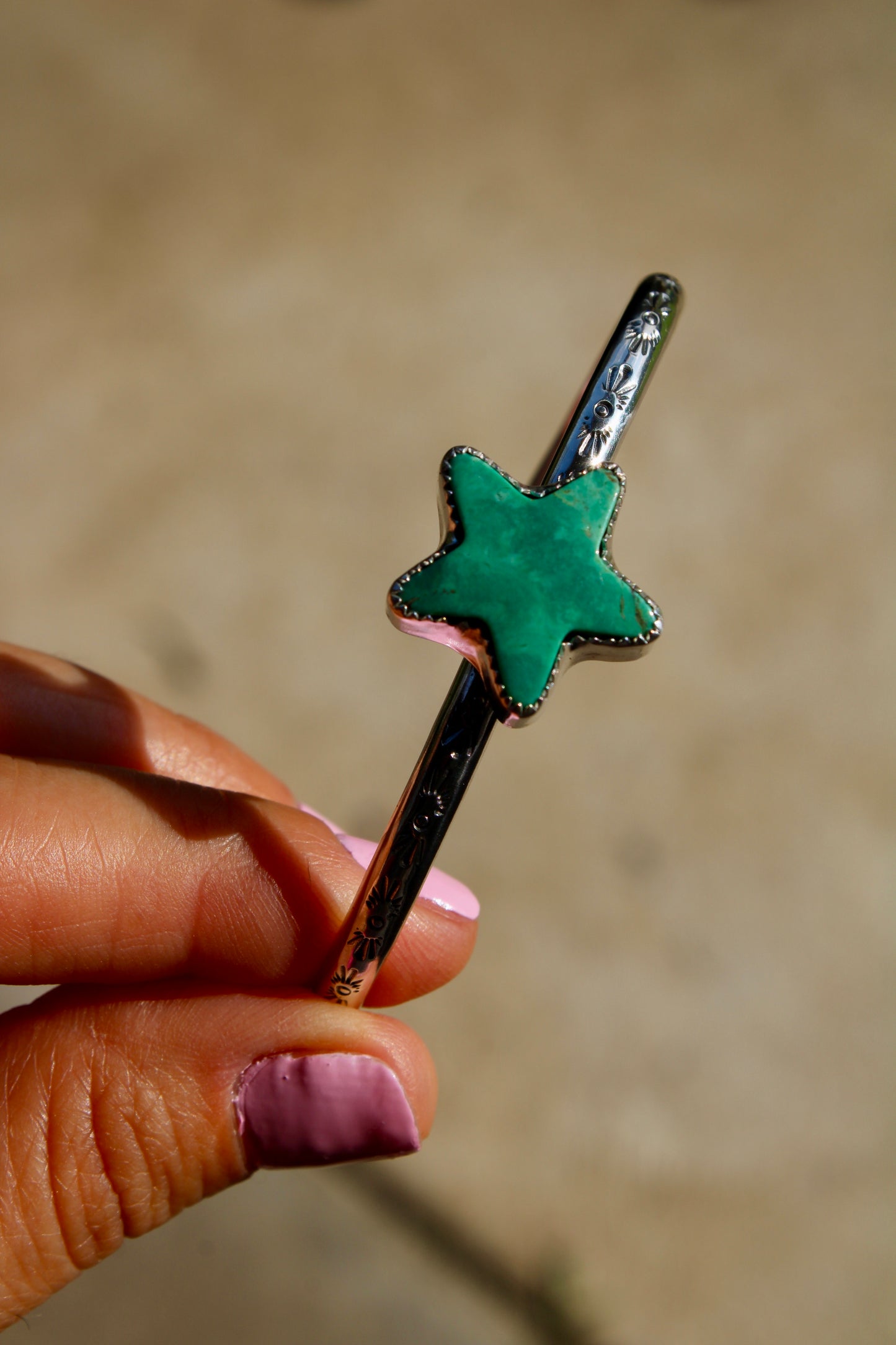 CHILEAN TURQUOISE STAR CUFF BRACELET