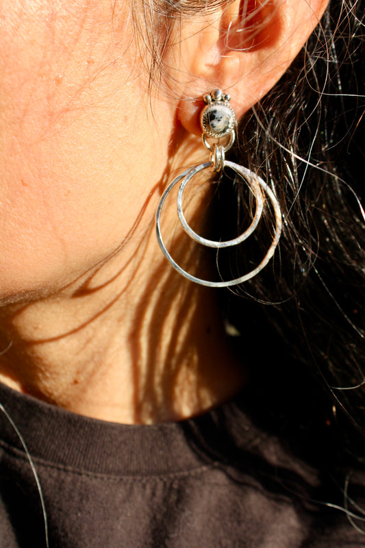 WHITE BUFFALO HOOP EARRINGS