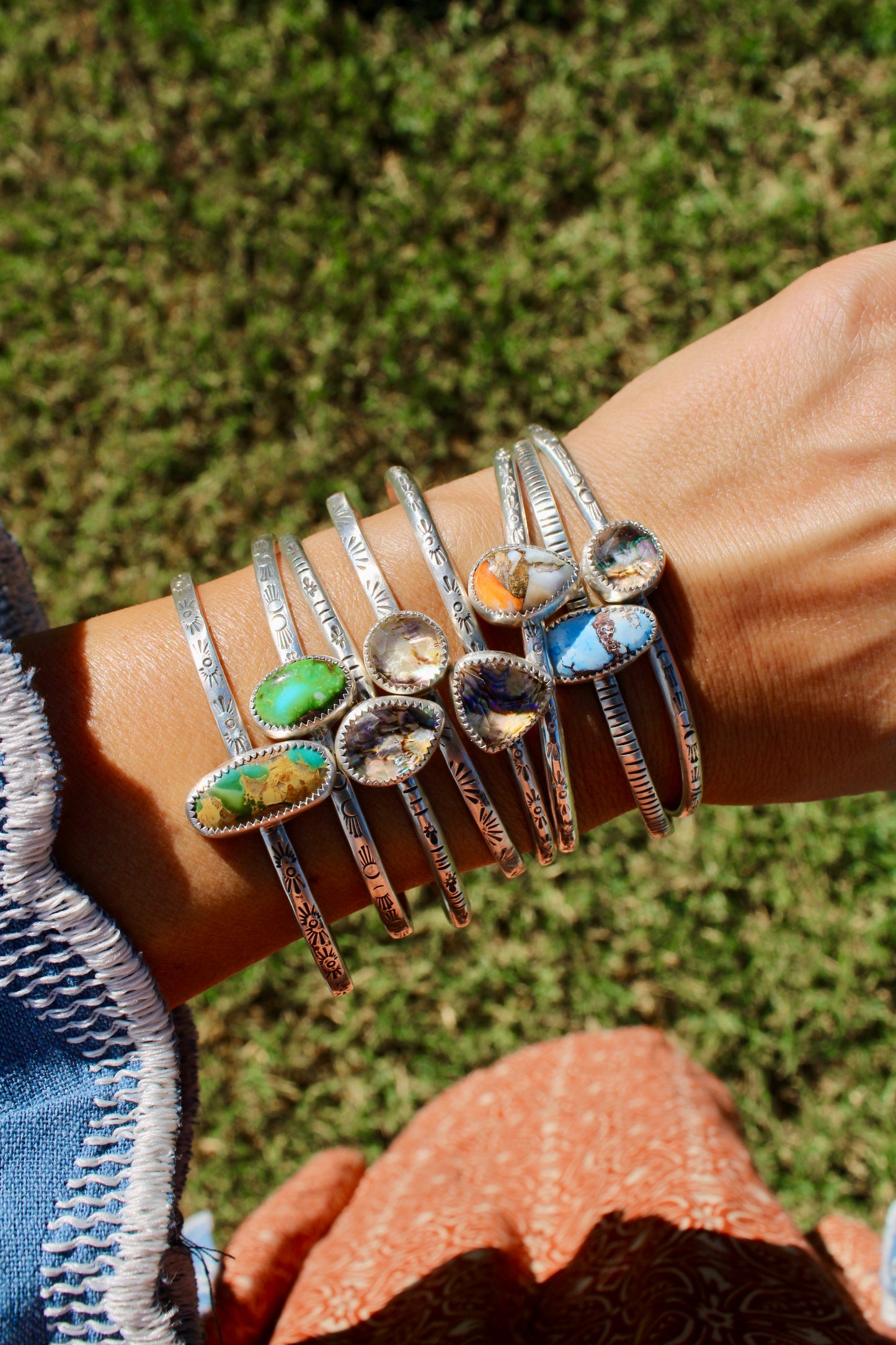 Crystal Abalone Doublet Cuff Bracelet