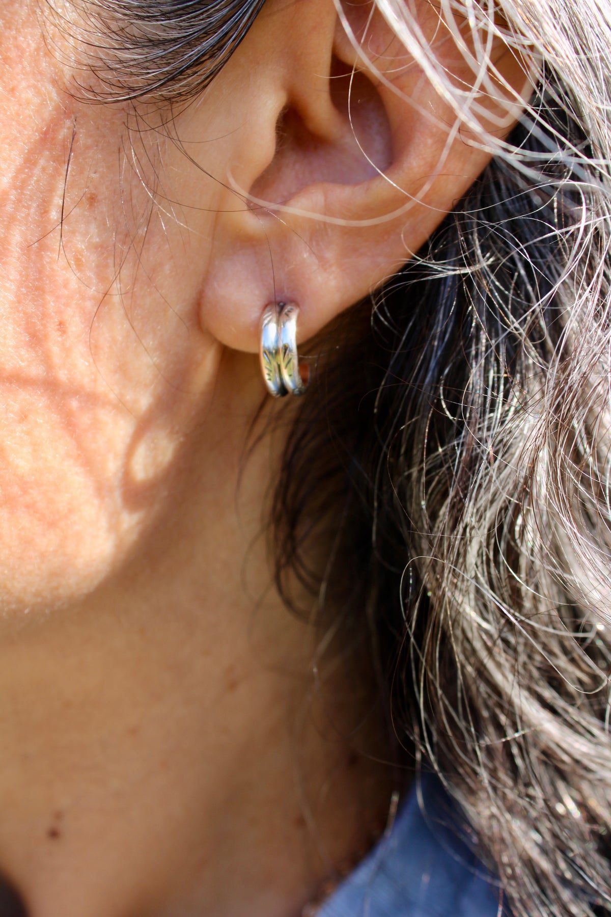 Stamped mini hoops