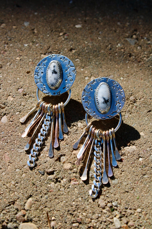 RAE FRINGE STUD DANGLES #2