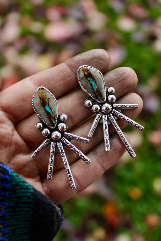 Chase The Sun Studs || Royston Ribbon Turquoise