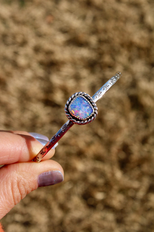 Coober Pedy Opal Doublet Cuff Bracelet