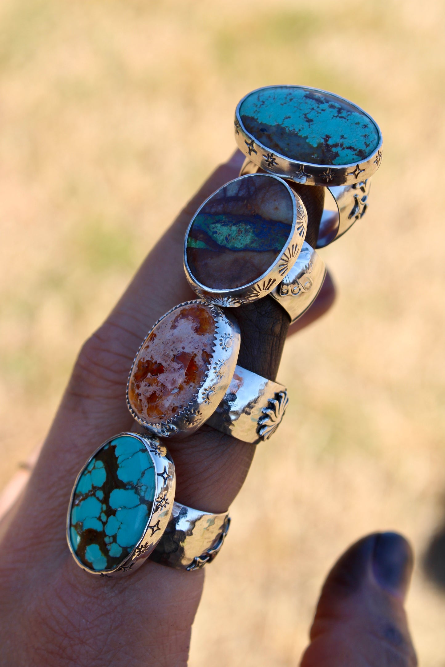Number 8 Turquoise Chunky Ring Size 8.5