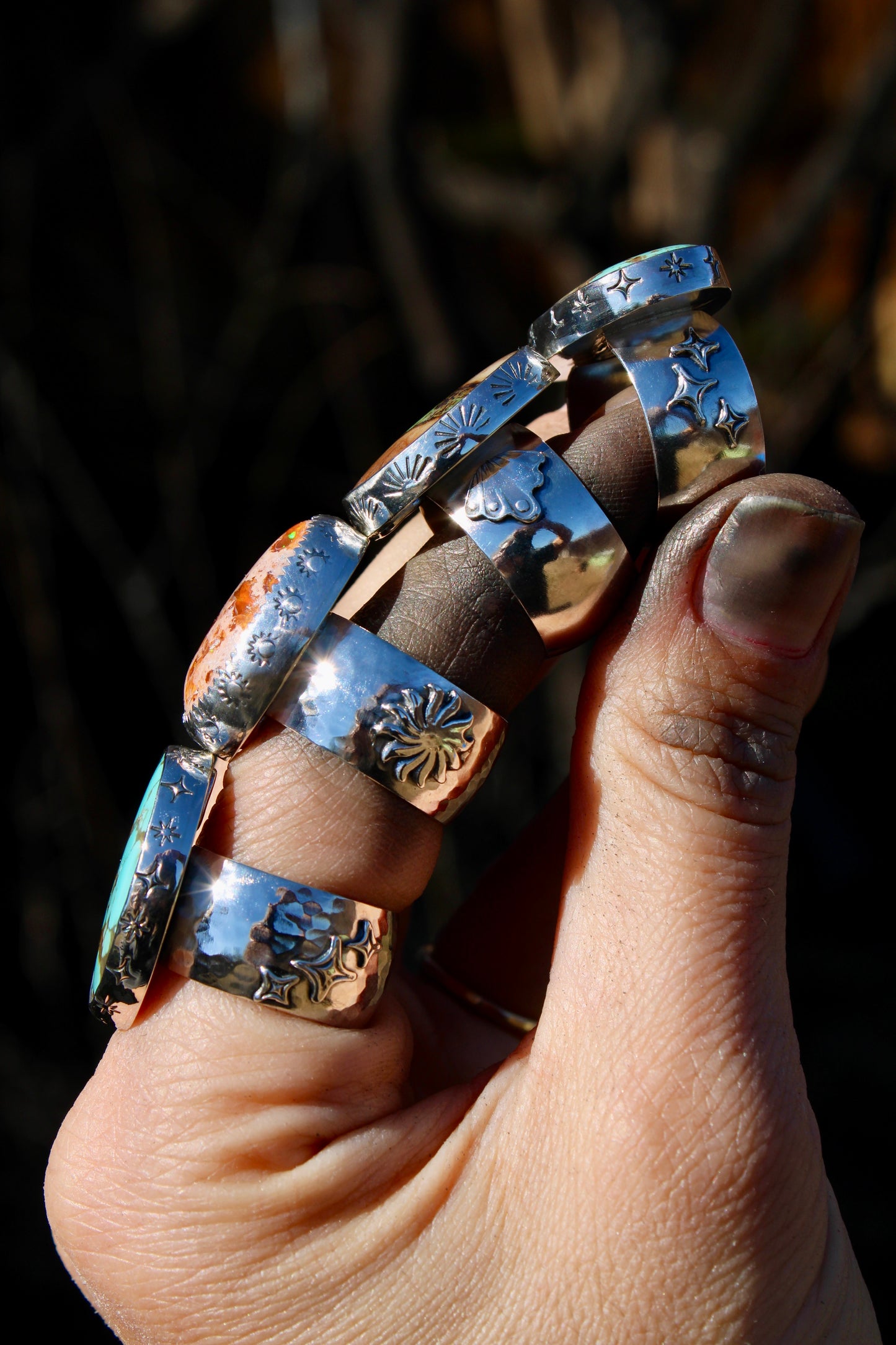 Number 8 Turquoise Chunky Ring Size 8.5