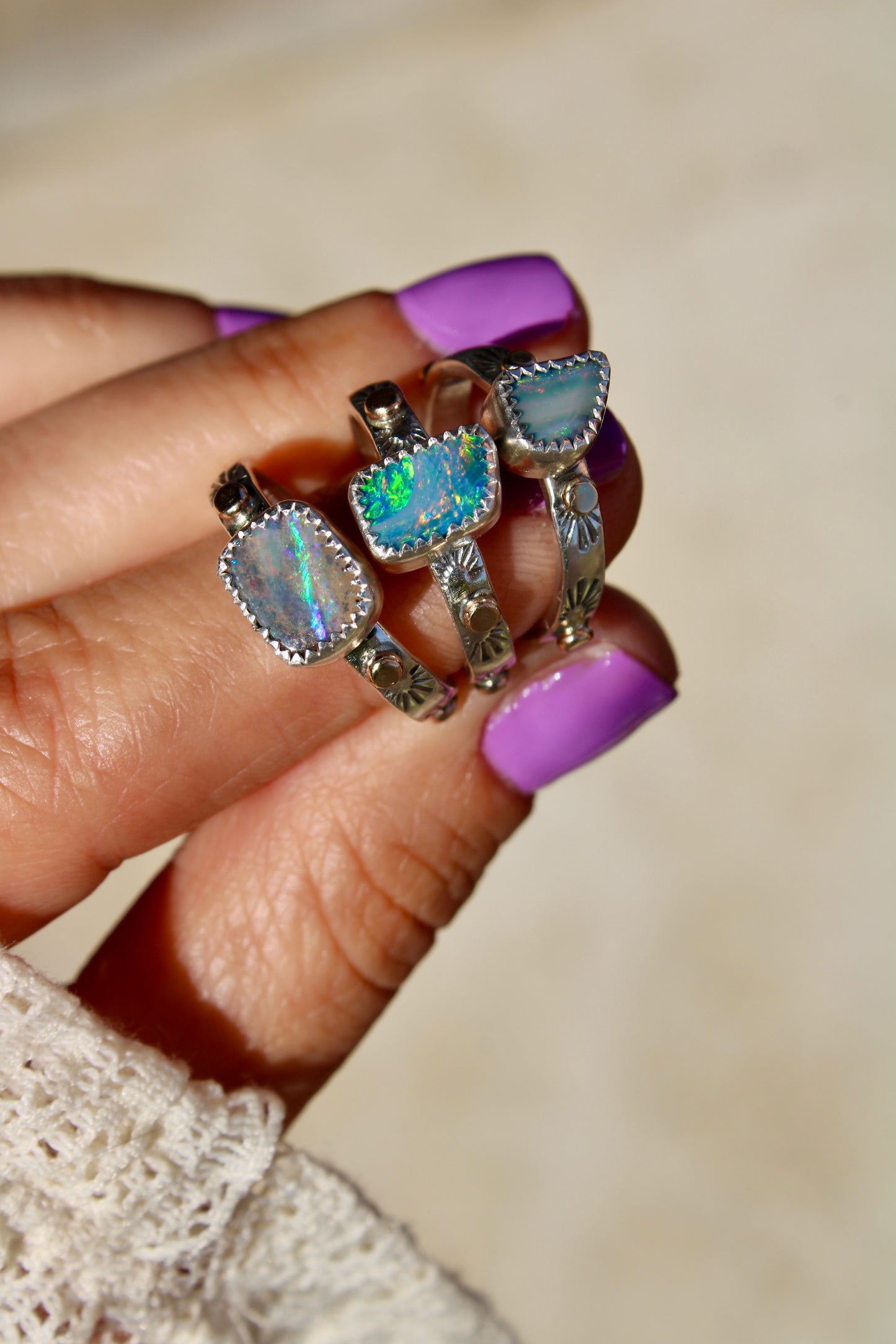 Opal Doublet Golden Path Ring Size 7.75 ( with 10k gold )