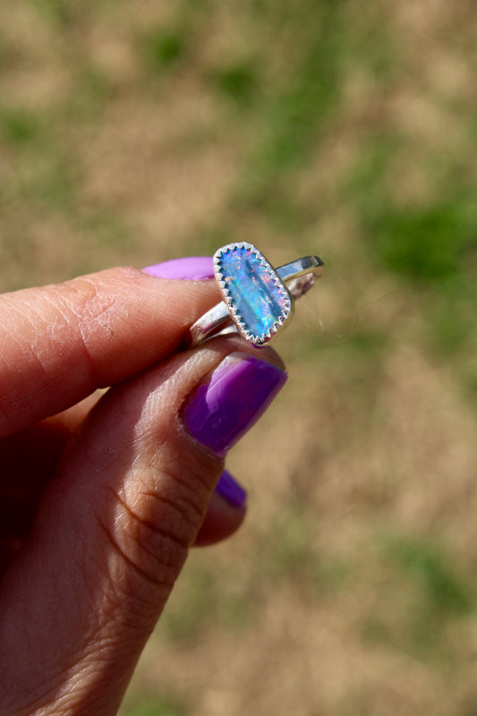 Opal Doublet Ring Size 6