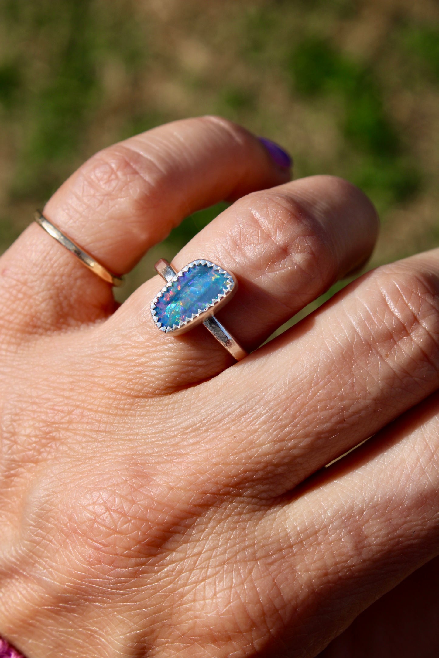 Opal Doublet Ring Size 6