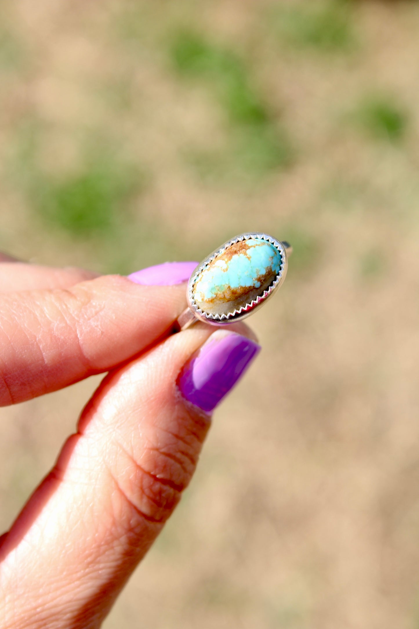 Number 8 Turquoise Ring Size 8.25