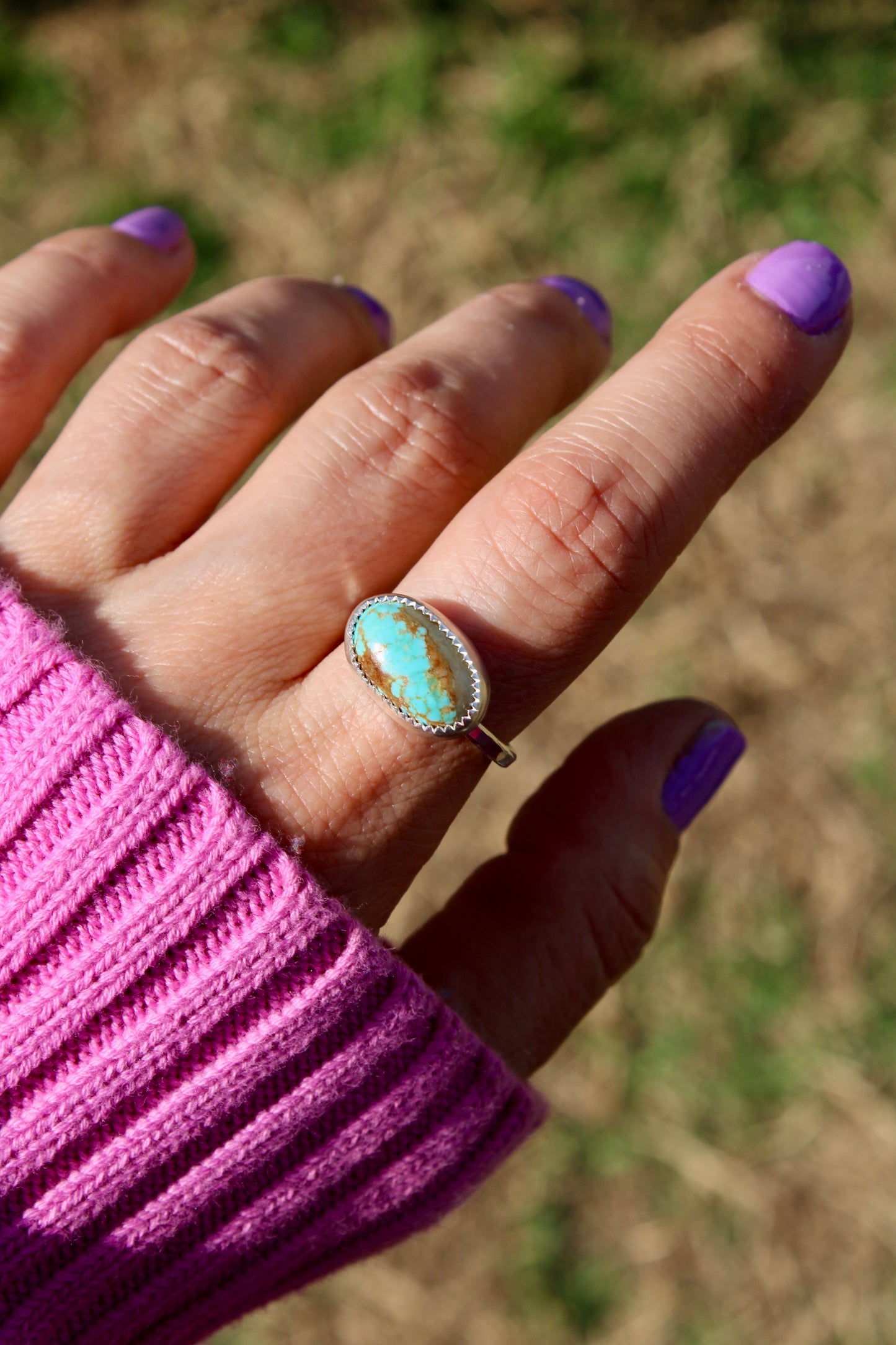 Number 8 Turquoise Ring Size 8.25