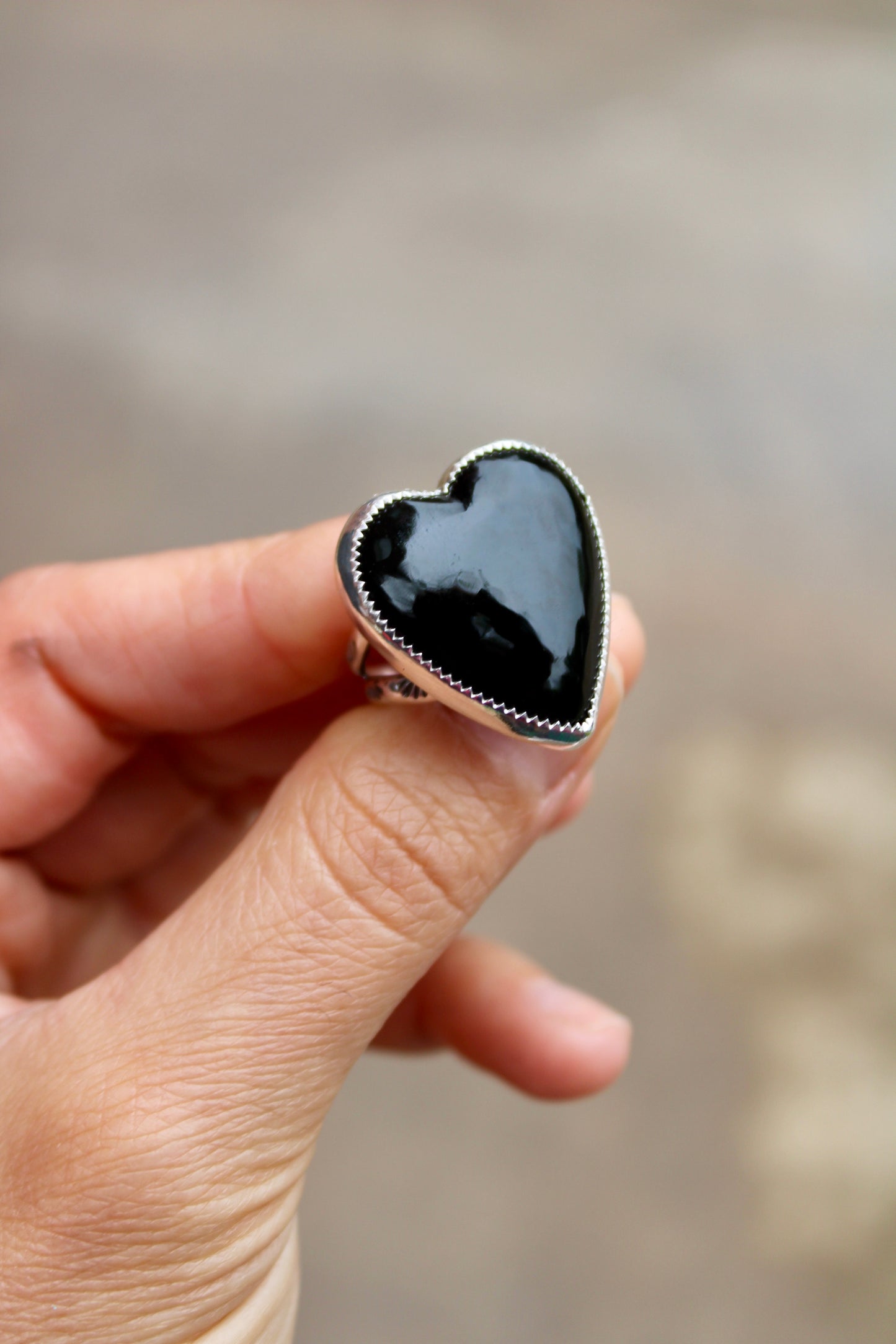 ONYX RINGS STAR/HEART