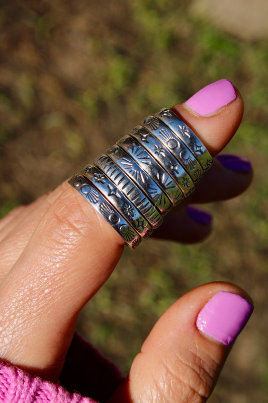 Stamped Band Rings