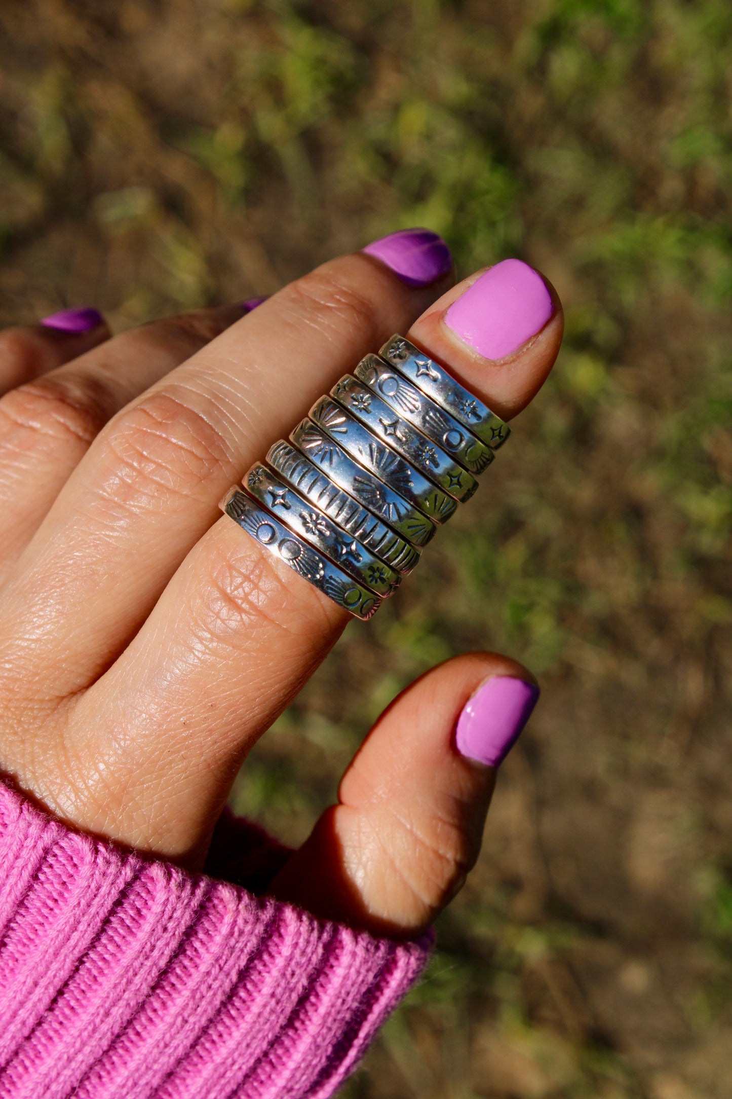 Stamped Band Rings