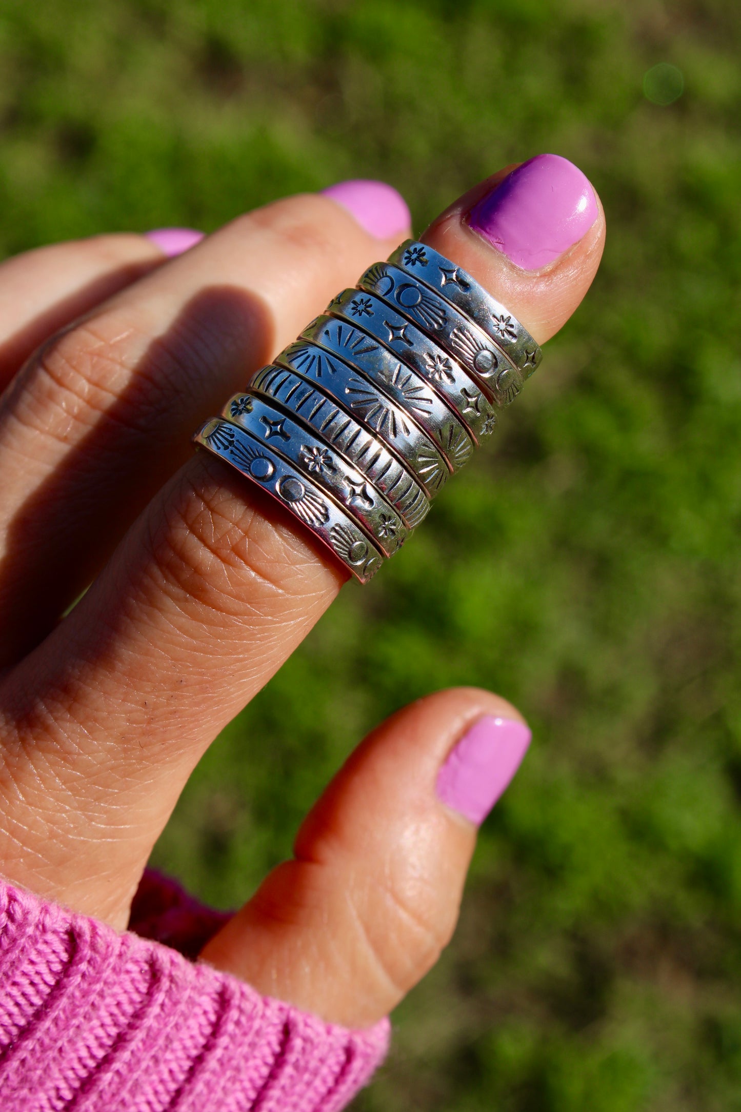 Stamped Band Rings