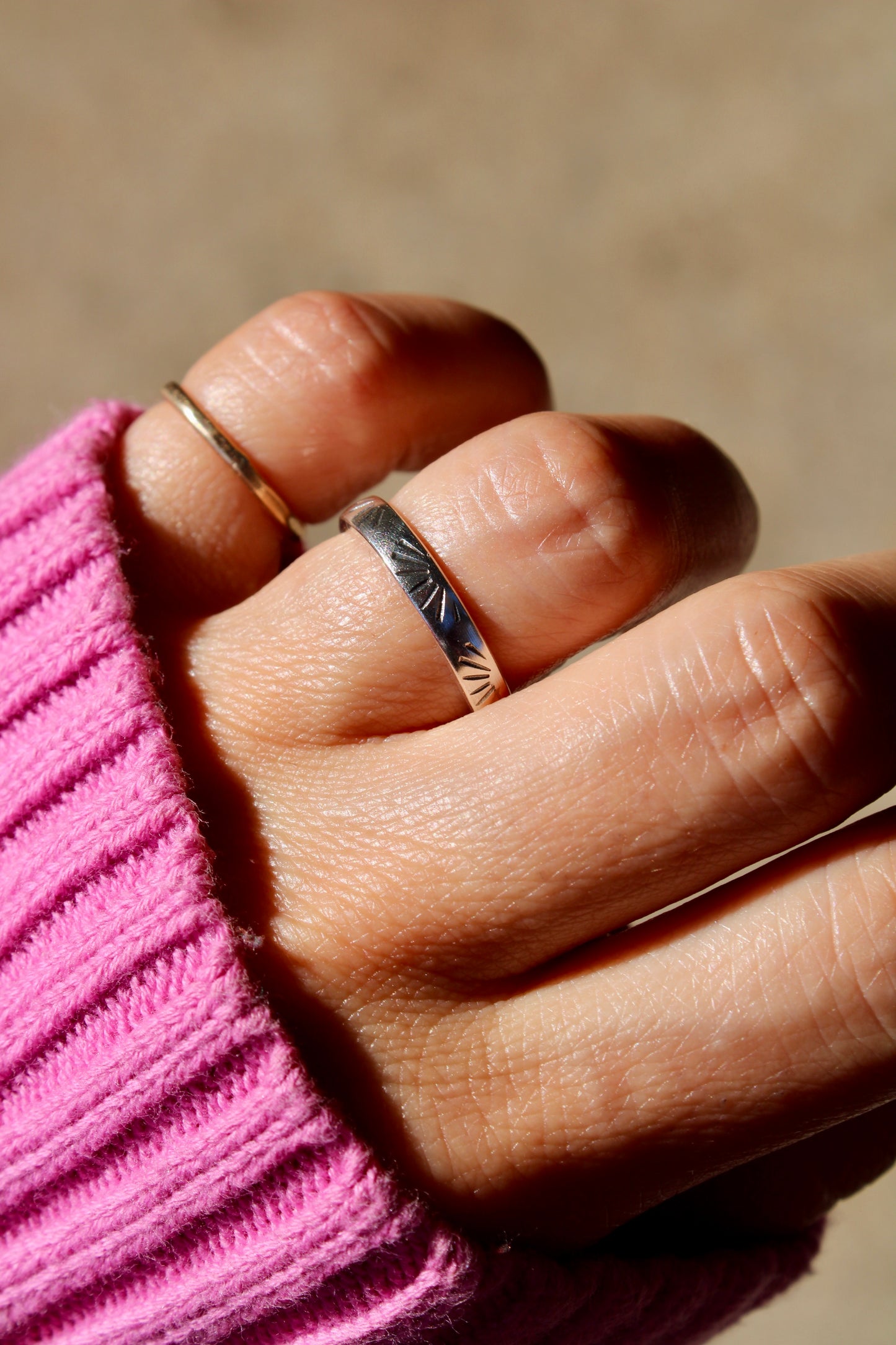 Stamped Band Rings