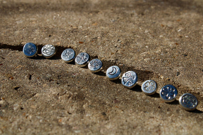 BUTTON STUDS RECYCLED SILVER