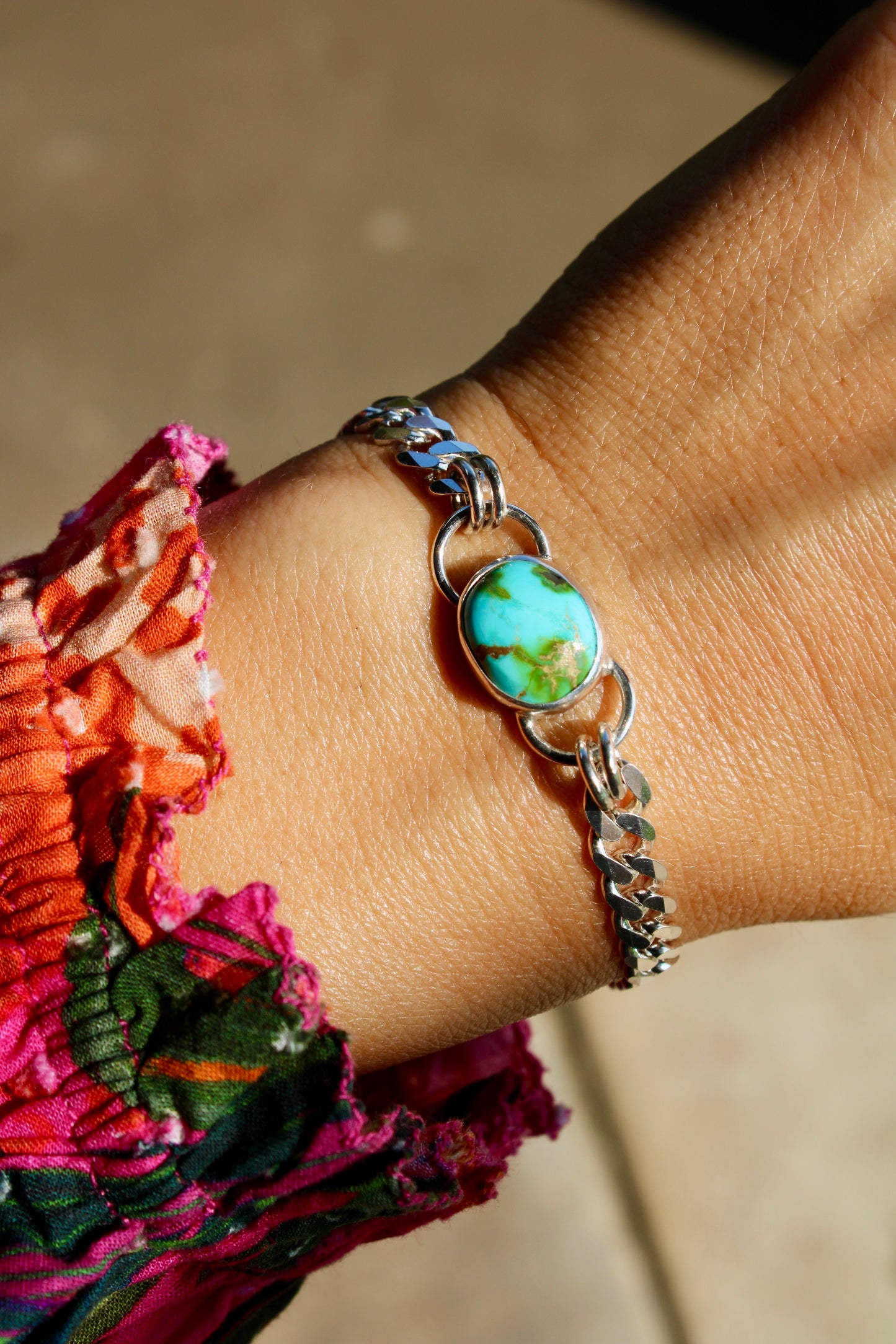SONORAN TURQUOISE CURB CHAIN BRACELET
