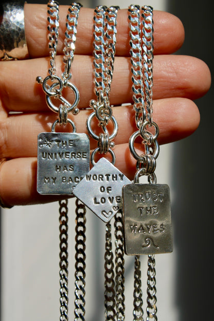 NOTE TO SELF REMINDER NECKLACES