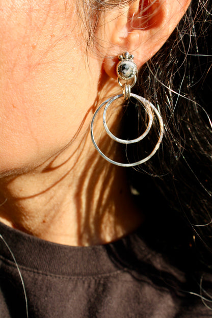 WHITE BUFFALO HOOP EARRINGS