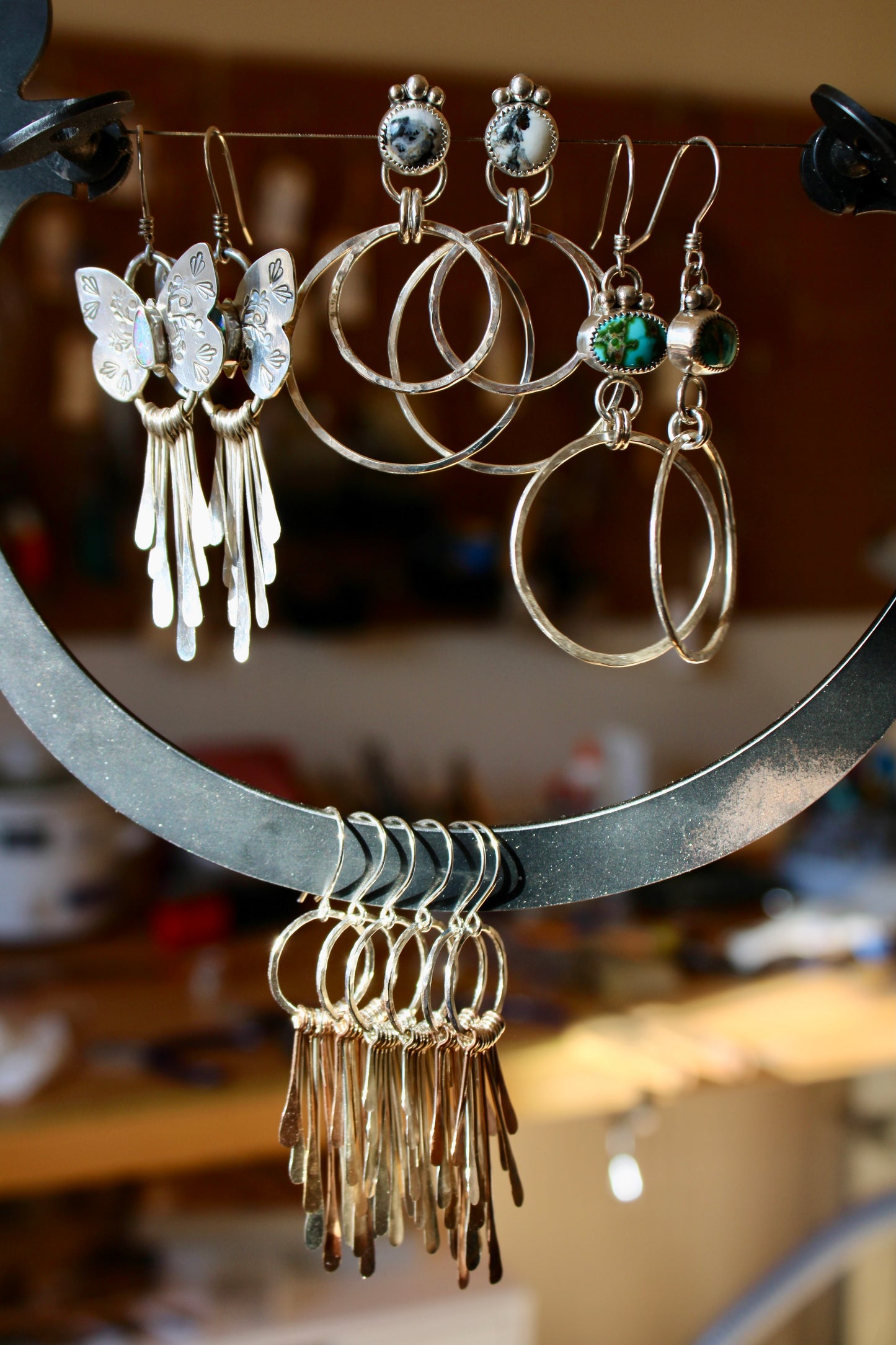 WHITE BUFFALO HOOP EARRINGS