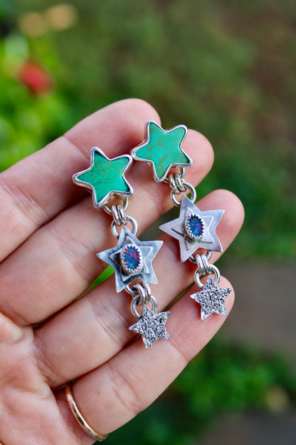 TRIPLE STAR EARRINGS